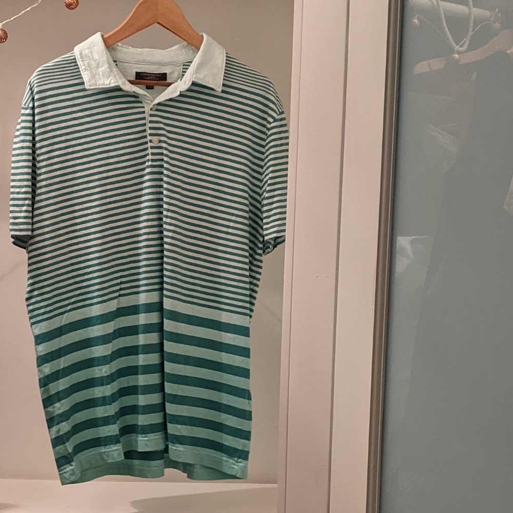 Banana Republic green & white jersey  XL shirt